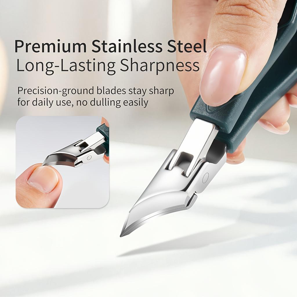 Nail Clipper Splash-Proof Super Pointed Slanted Mouth Nail Cutter Thick Hard Ingrown Toenails Trimmer Manicure Pedicure Tools