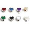 20PCs Heart  Spacer Beads Multicolor Spacer Beads Silver Color Metal Beads DIY Making Bracelets Jewelry Sweet Valentine's Day