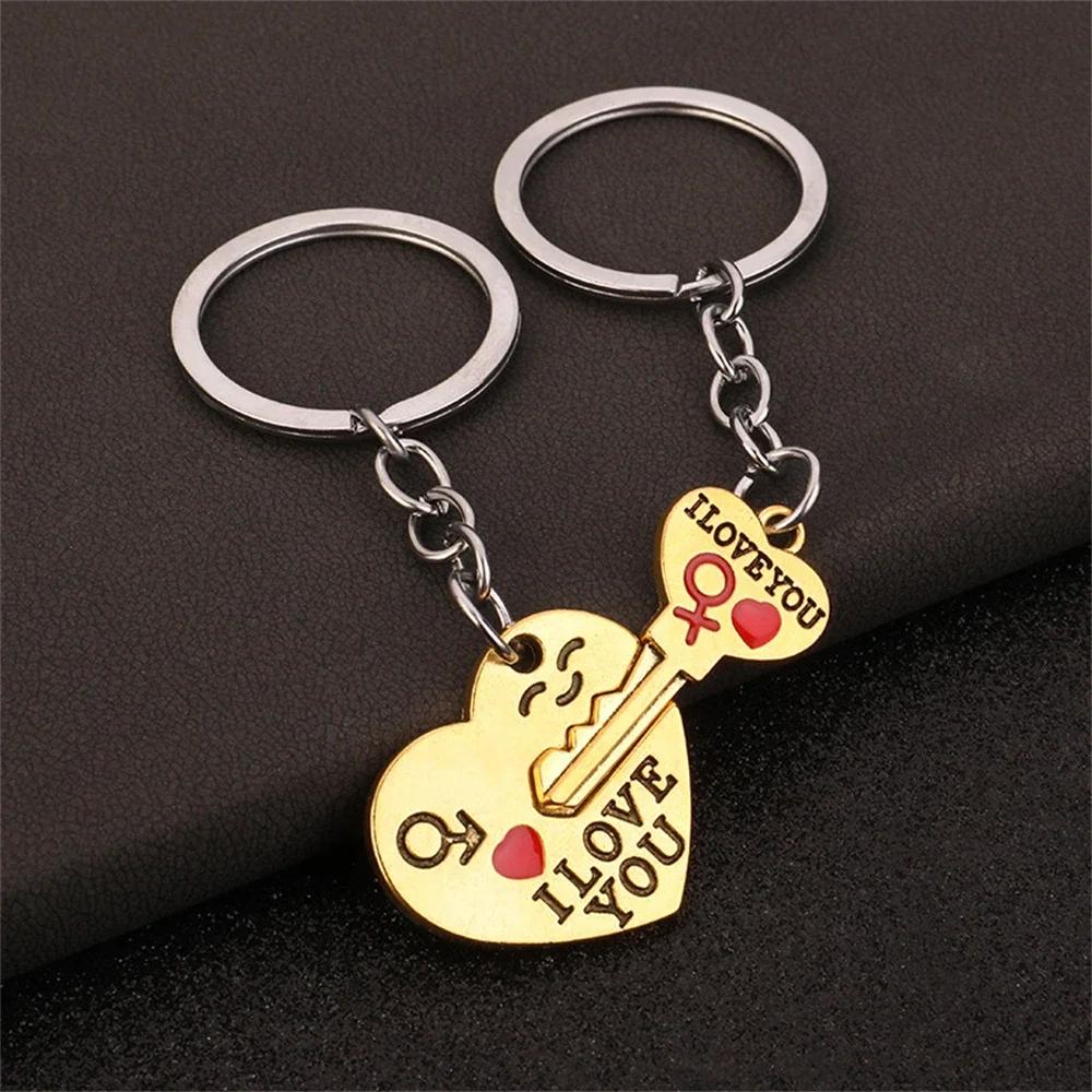 Creative Couple Keychain One Arrow Piercing Heart Shaped Keyring Backpack Car Pendant For Women Men Anniversary Birthday Gift