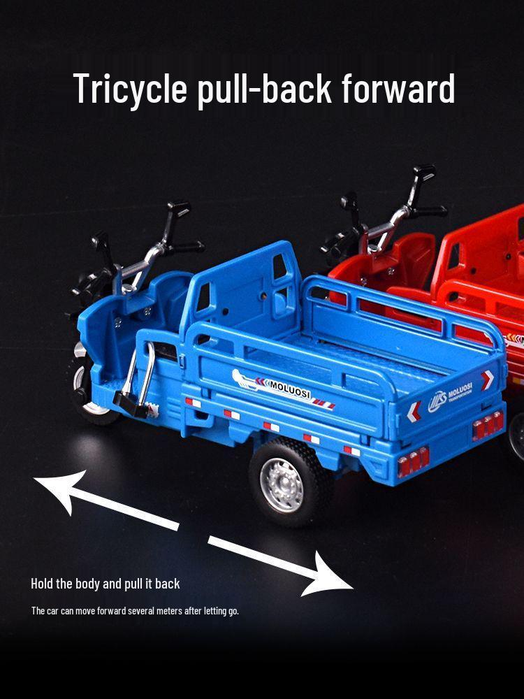Huili 1:10 Alloy Tricycle Toy with Lights - Children's Model Ornament, Perfect Gift for Boys and Girls