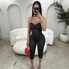 D8106 Amazon Europa und die Vereinigten Staaten heiß verkaufende Damenbekleidung, sexy und modischer Polka-Dot-Druck, neckischer tief ausgeschnittener elastischer Jumpsuit