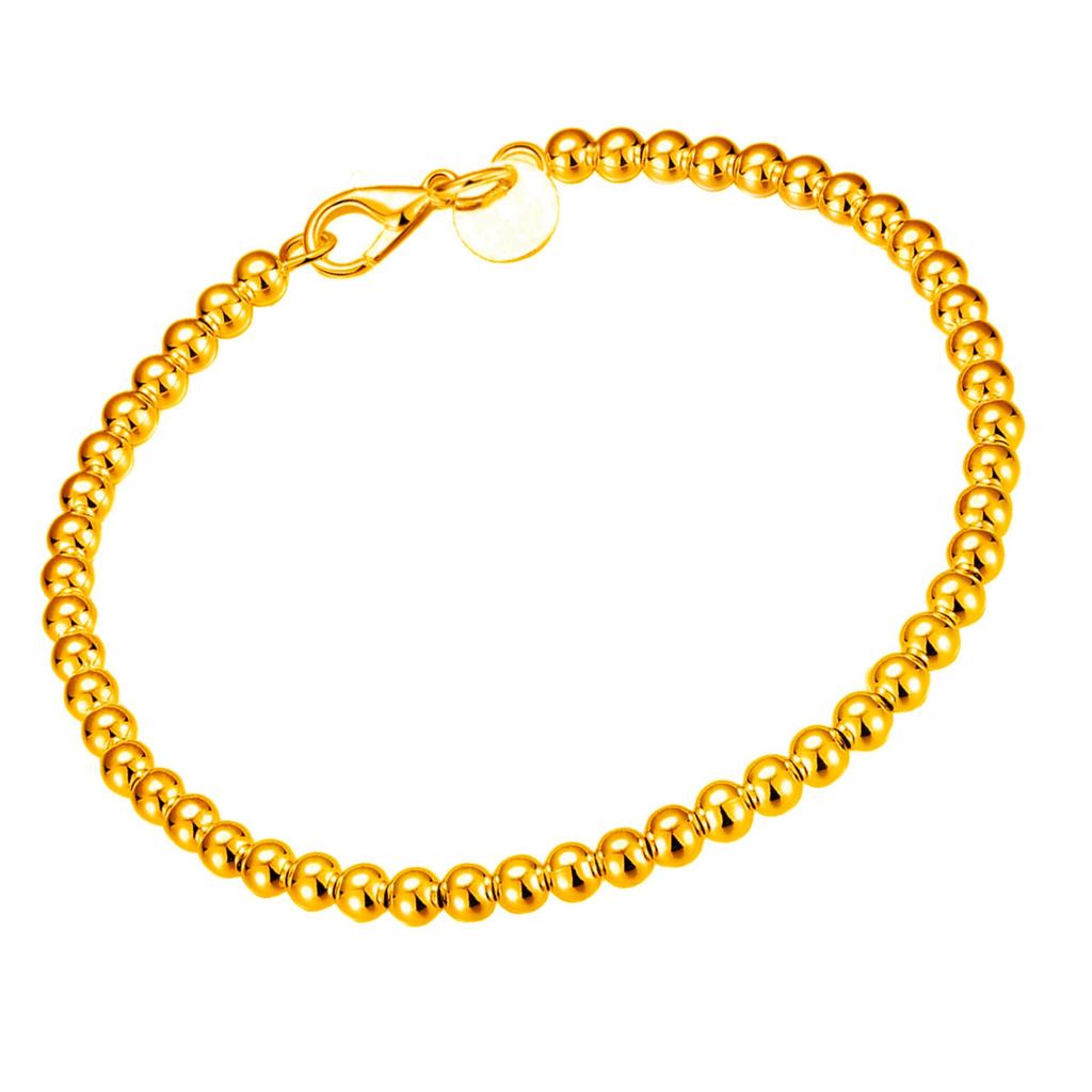 Silver Plated 4M Hollow Bead Bracelet - European & American Style Korean Fashion Bracelet