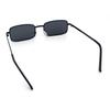 SA106 Men's Retro Vintage Narrow Rectangular Pongee Metal Sunglasses, All Black, 5 12" (140mm) x 1 14" (32mm)