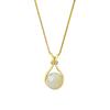Tichia Real S925 Sterling Silver Hetian Jade Lucky Bag Necklace - Elegant Women's Clavicle Chain