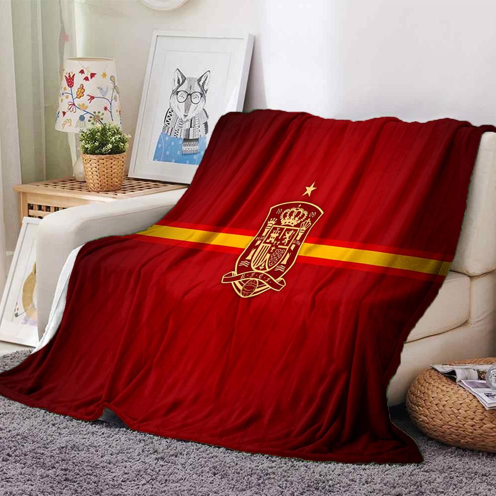 Coperta in Flanella con Stemma di Spagna, Poliestere Morbido, Design Moderno, Per Tutte le Stagioni per Campeggio, Viaggi, Regali per Feste o Compleanni