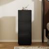 Slim Bedside Table, Narrow Bedside Cabinet with Open Shelf and 2 Drawers for Bedroom, Living Room, Black