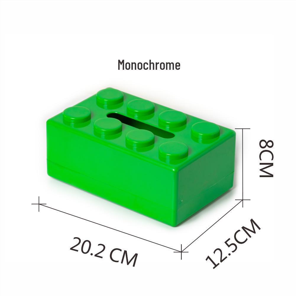 Two-Tone ABS Building Blocks Tissue Box - Creative Pull-out Design for Bathroom & Living Room