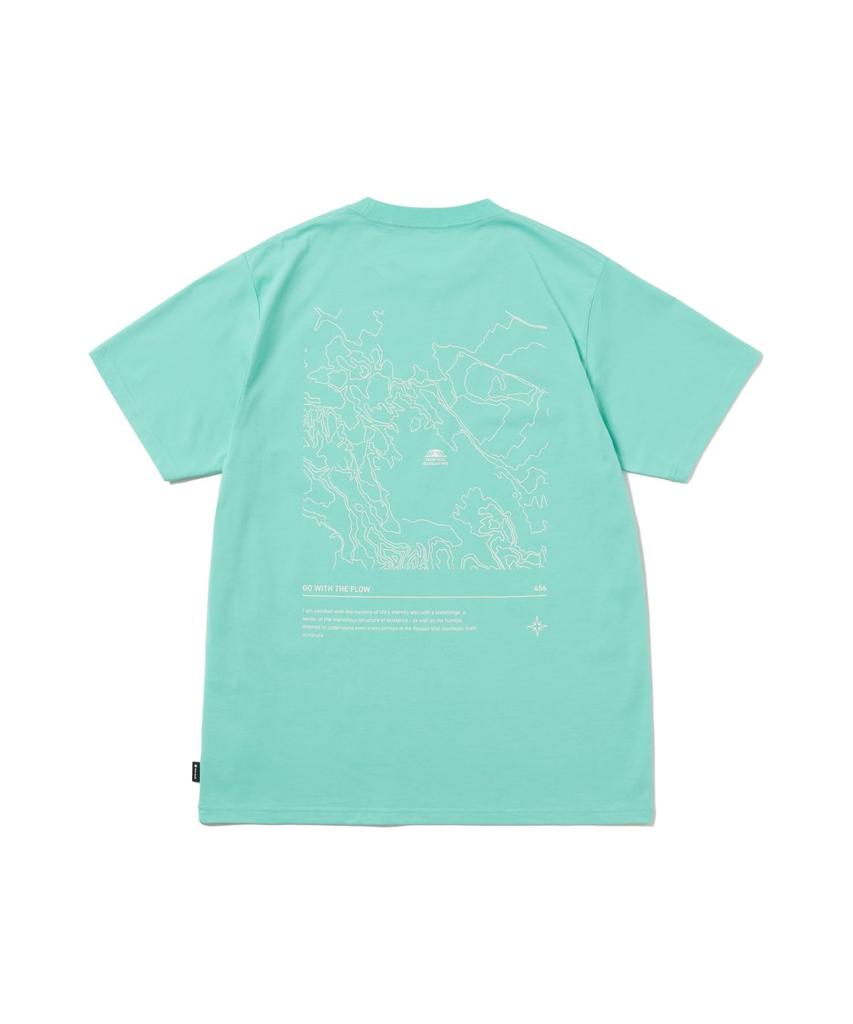 HQ Topographic Map Short Light Size M [Snow Peak] T-Shirt TS-26SU003 T-shirt, Sleeve, Men's/Women's, Green,