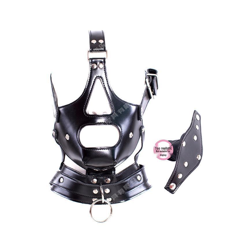 Adult Enhanced Dildo Mouth Gag Choker Mask - BDSM Punk Slave Training