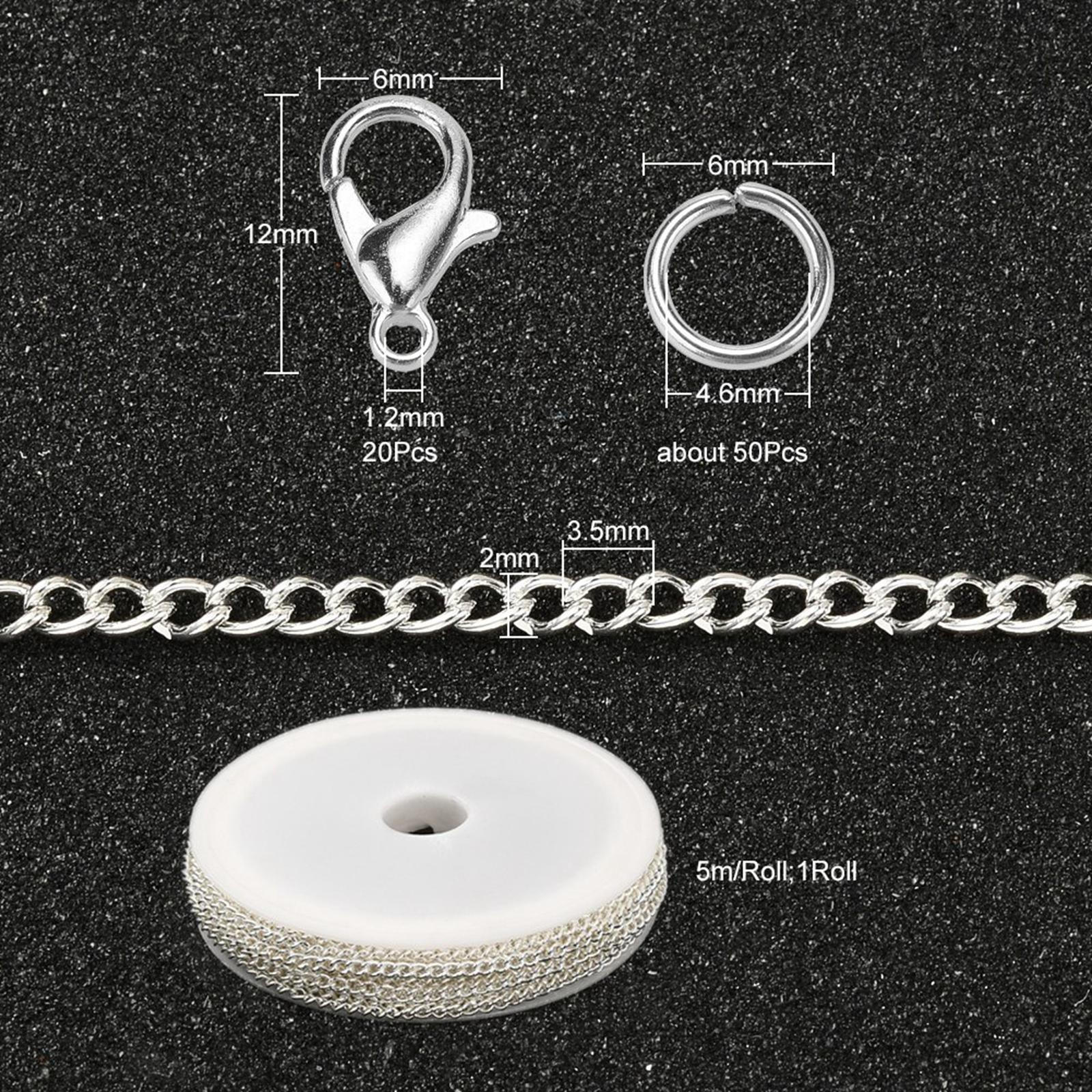 

Chain Jump Rings Pendant Split Tools Kit Jewelry Making DIY Silver 6mm