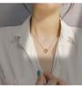 Titanium Steel Necklace Women'S Double Ring Roman Digital Rose Gold Collarbone Chain Cold Wind Simple Design Feeling Neck Chain