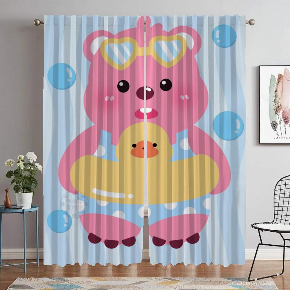 Blackout Curtains for Camera Pororo Elegant Room Curtains 2 Pieces Partition Living Room Curtain Halloween Decoration Shades