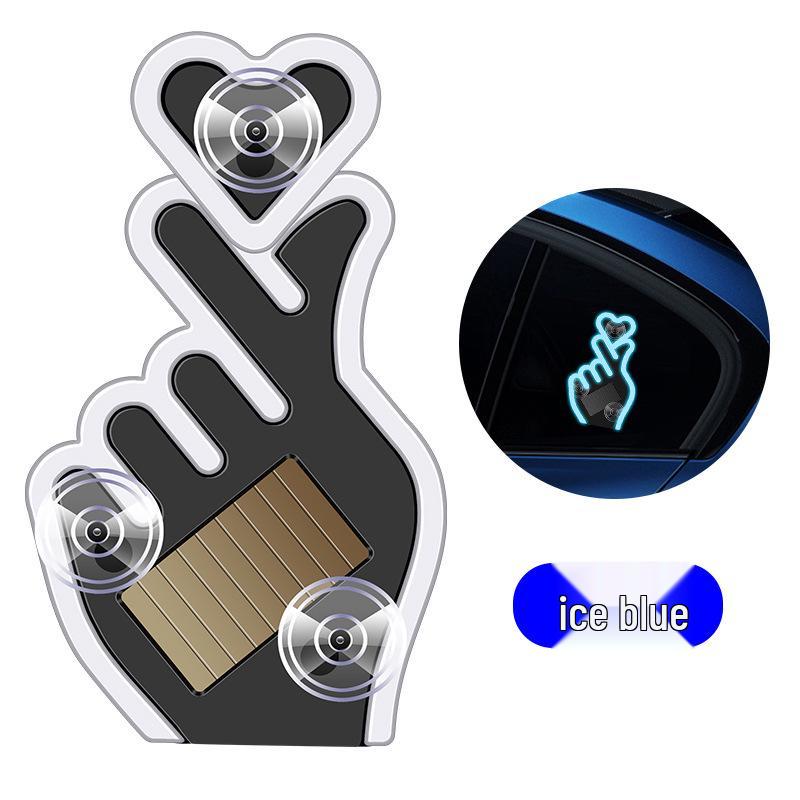 Solar-Powered Wireless Heart-Shaped LED Triangle Light for Car Interior Decoration