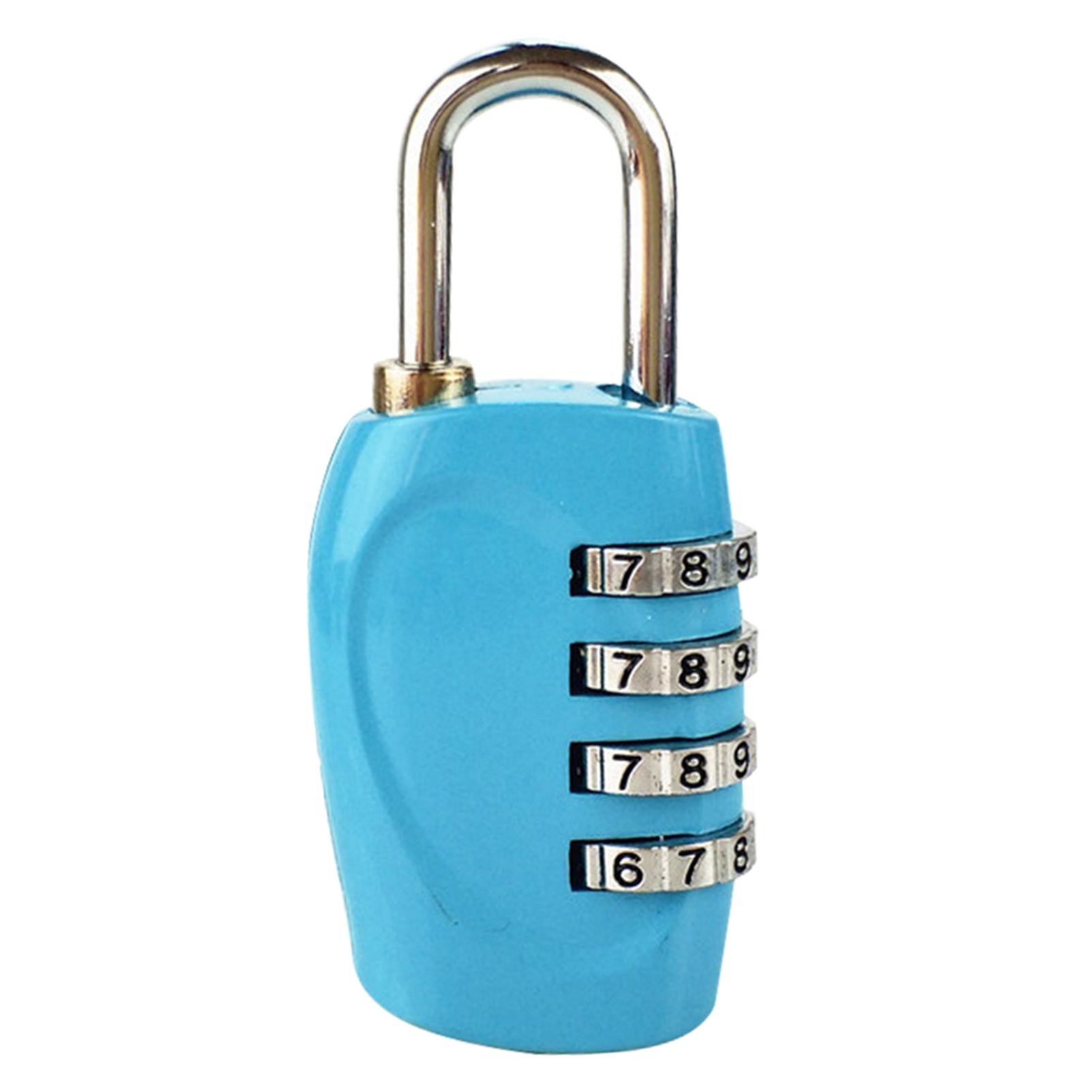 

4-значный кодовый замок для улицы, навесной замок из цинкового сплава для багажа, рюкзаков, чемоданов, ящиков, шкафчиков, небесно-голубой