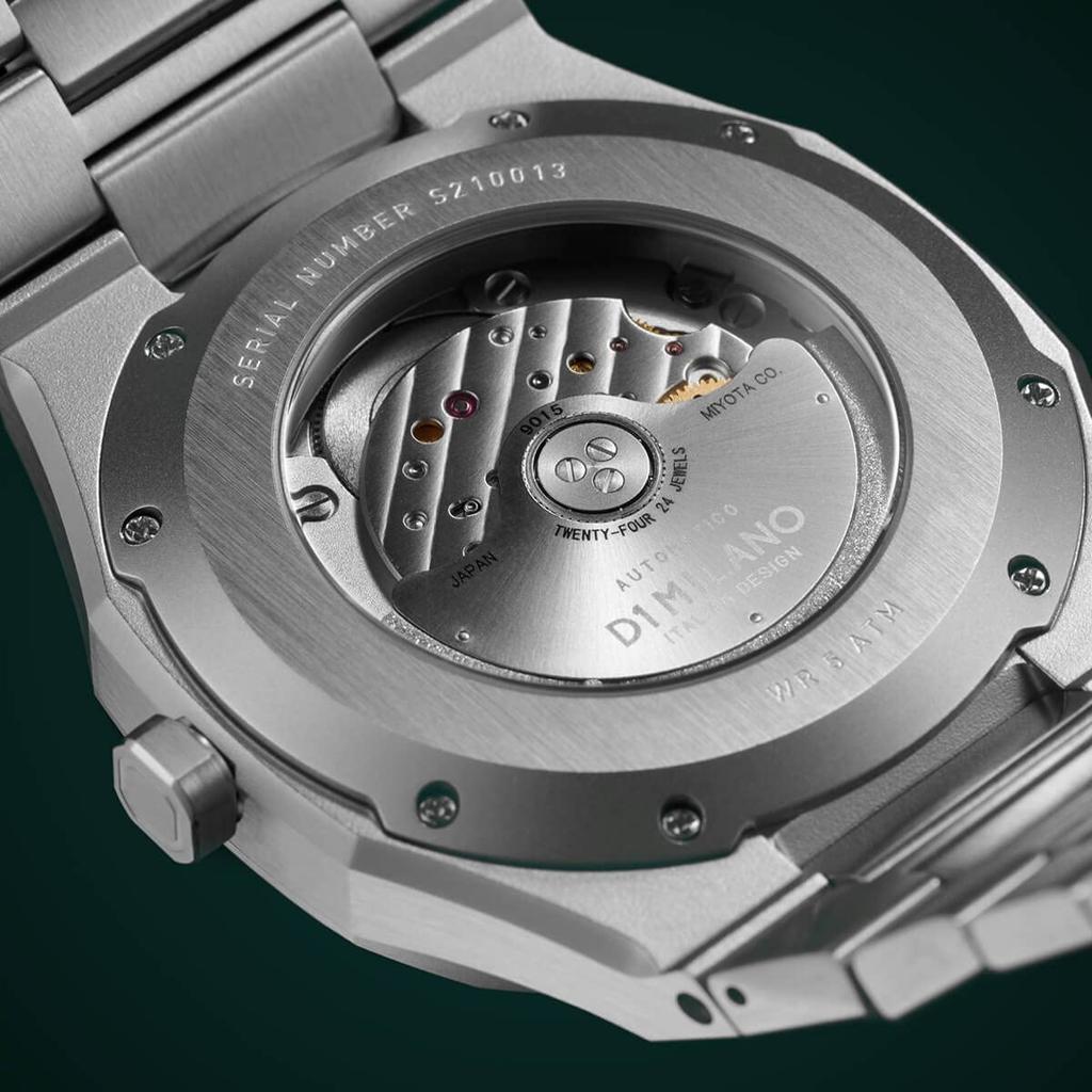 [Authorized Distributor] D1 MILANO Men's Automatic Watch, ATBJ12, Green, Restyled, with Green Stainless Steel Strap