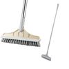 Household Cleaning Scrub Brush Floor Bathroom Cleaning Tools with Long Handle Silicone Scraper Toilet Brush for Glass Tile