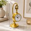 Brass Hanging Desk Clock, Antique Style Steampunk Decor, Retro Office Timepiece
