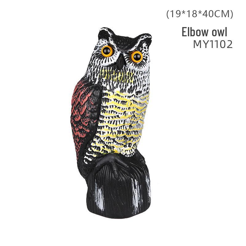 Cross-Border Owl: Outdoor Bird-Scaring, Rodent-Repelling Resin Ornament with Head Movement