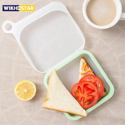 1 adet Yeniden Kullanılabilir Sandviç Tutucu Silikon Beslenme Kutusu Fırın Kutuları Taşınabilir Somun Ekmek Sandviç Kapları Kapanabilir Beslenme Kutusu Tost Poşeti