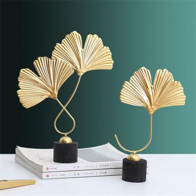 Moderní vějíř Dekorace list Ginkgo Nordic Minimalistická socha Ornament Kancelář Domácí figurky Socha