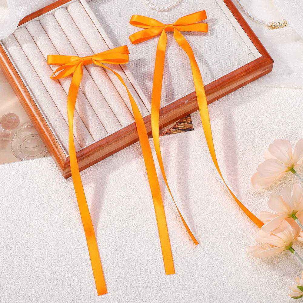 LOVEKIKI 2Pcs Long Tassel Hair Bow Hair Clips for Girl Lovely Ribbon Headwear Ins Party Ponytail Barrette Women Hair Accessories