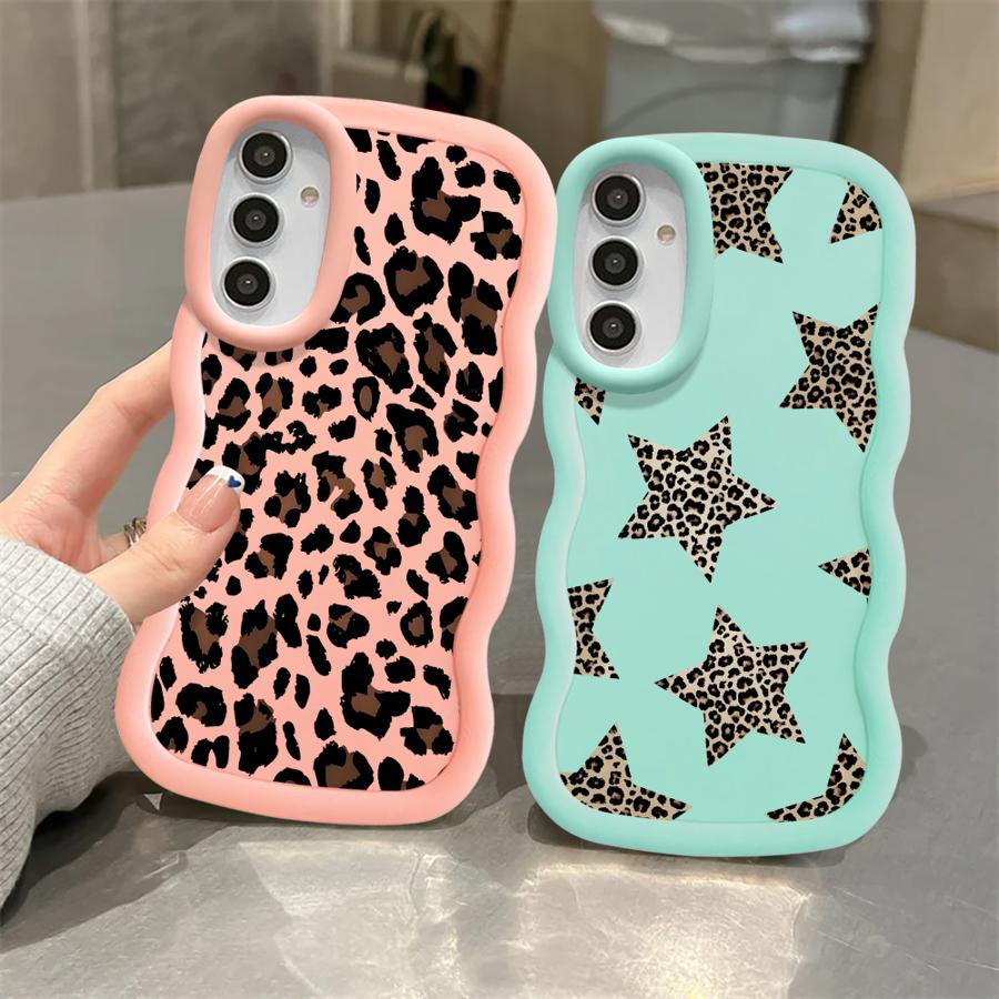 Brown Leopard Print Soft Phone Cover Case for Samsung Galaxy A16 A52 A12 A14 A13 A21s A11 A15 A05 A03 A04 A22 A06 A23 A53 A33