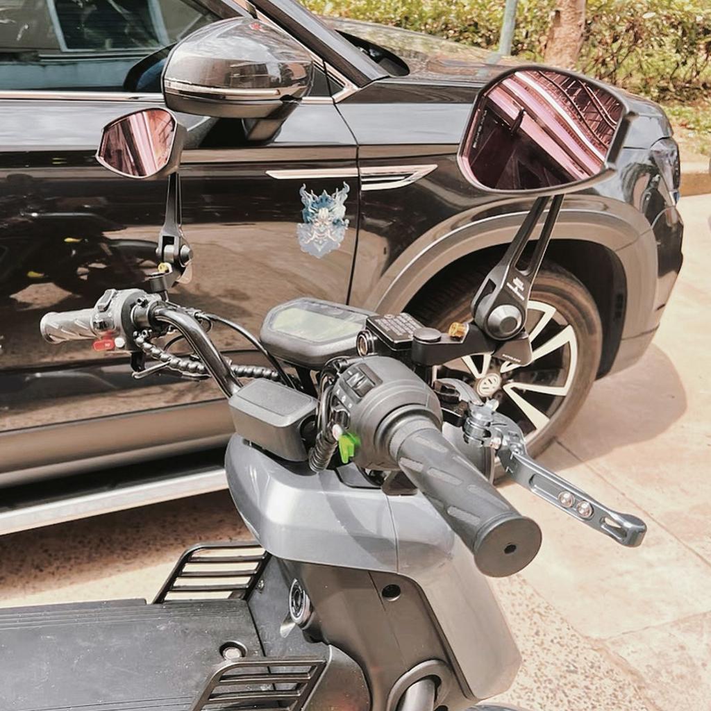 Motorrad Lenkerende Verstellbarer Rückspiegel Reflektor Konvexspiegel Blendschutz Für U+B U1D Elektrofahrzeug 2 Stück