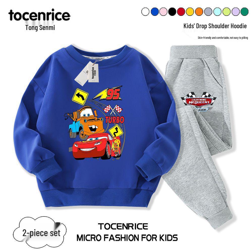 2024 Lightning McQueen Boys' Fall Hoodie Set – Cool & Stylish Children's Clothing for Spring & Autumn
