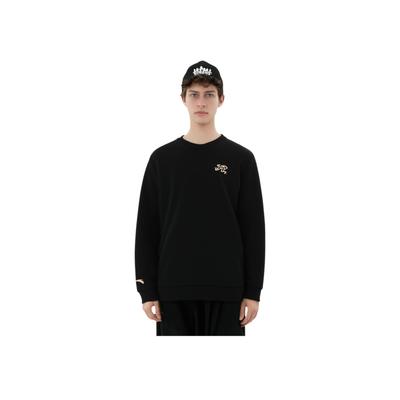 Minimal Embroidered Crew Neck Knitted Sweatshirt Black Men 172511715-4