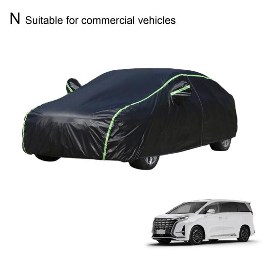 All Season Car Cover with Reflective Stripes Waterproof UV Reflective Snowproof Windproof Outdoor Vehicle Cover for Sun Rain Snow And Dust Universal