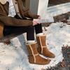 2025 autumn and winter new women's shoes platform plush Martin boots wool cotton boots fashion cashmere two wear snow boots