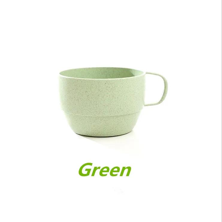 

Пшеничная соломенная молочная чашка Европейская кофейная чашка для чая Простая чашка для завтрака Экологически чистая посуда для питья Товары для дома 201-300ml зелёный