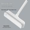 Dual-Function Bathroom Floor Scrubbing Brush with Stiff Bristles and Tile Squeegee