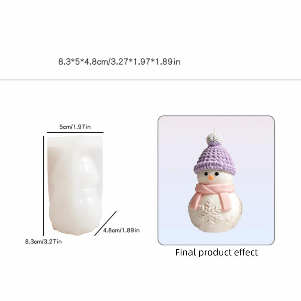 Flexible Chocolate Mold 3D Christmas Snowman Baking Mold Cute Candle Silicone Mold  DIY Making