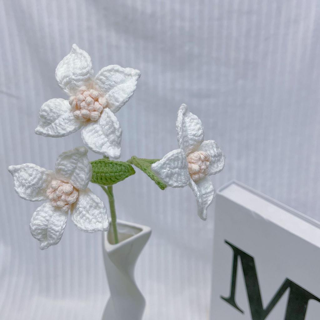 Lovely Crochet Bouquet Creative Knitting Flower Table Decor Cute Fake Flowers Wedding Decor