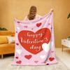 1 Stück Valentinstag Rosa Liebesdruck Flanelldecke Mehrere Größen Sofa Nickerchen Freizeitdecke Weich und Bequem Maschinenwaschbar