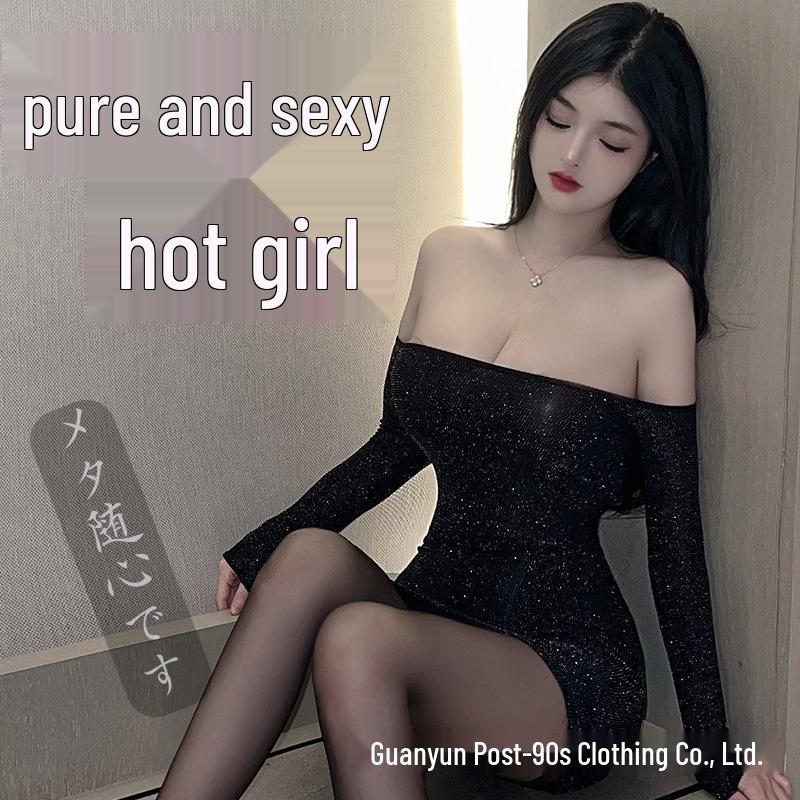 Off-the-Shoulder Nightclub Sexy Lingerie Pajamas for Women