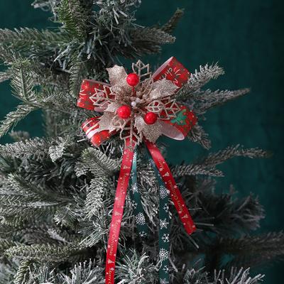 1/3Pcs Artificial Flowers Bow Ribbon Christmas Decoration Hanging Xmas Tree Pendant Ornaments for Home Decor Party 2026 New Year