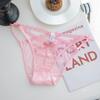 Lady Summer Pure Desire Sexy Lace Bow Without Mark Low Waist Triangle Briefs