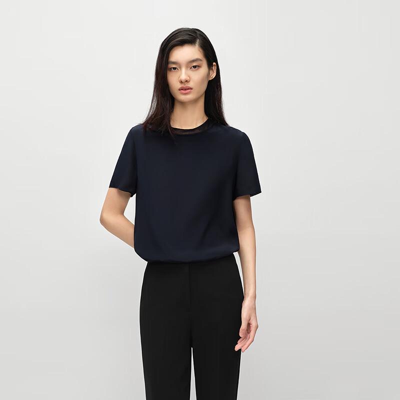 OVVOVV Women s Double Crepe Short Sleeve T-Shirt S (155/80A)