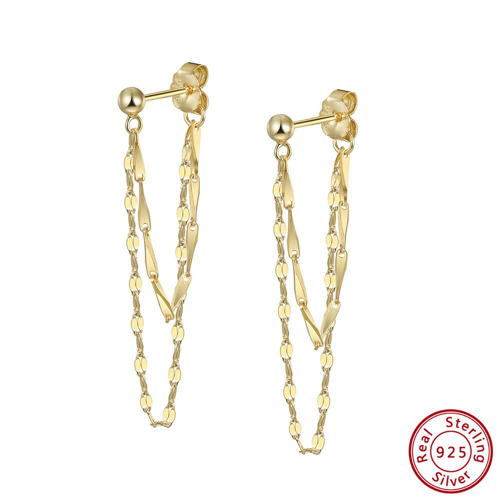 Effie Queen Romantic Long Tassel Drop Earring Women Trend Exquisite 925 Sterling Silver Chain Earrings Wedding Jewelry APE151
