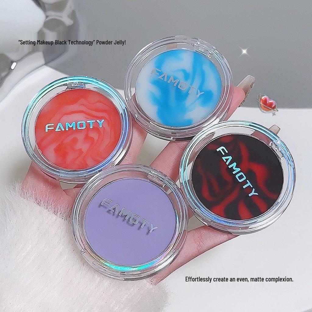 FAMOTY Soft Mist Setting Powder: Waterproof, Sweatproof, Oil Control, Transparent, No-cake Finish, Pore-blurring, No Powdery Feel.