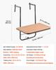 VEVOR Balcony Hanging Table, 25 X 24 In Folding Balcony Railing Table, Outdoor Balcony Bar Table for Railings, 4-Level Adjustable