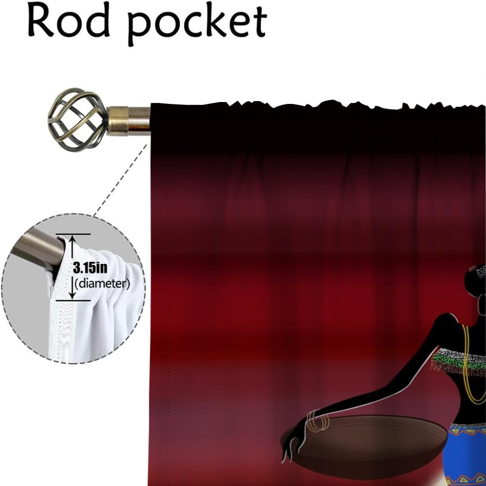 Anti-mosquito Curtains for Living Room African Woman Blackout Curtain Partition Home Interior Curtains 2 Pieces Blinds Shades