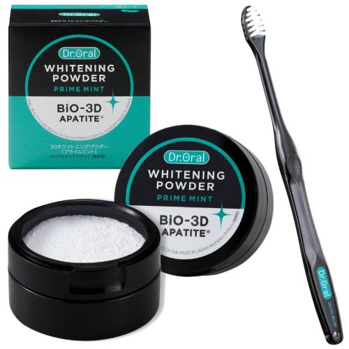 

Dr. Oral 3D Whitening Powder Prime Mint and Toothbrush Set [Made in Japan] Thorough Whitening Bio 3D Apatite Eggshell Apatite 75103