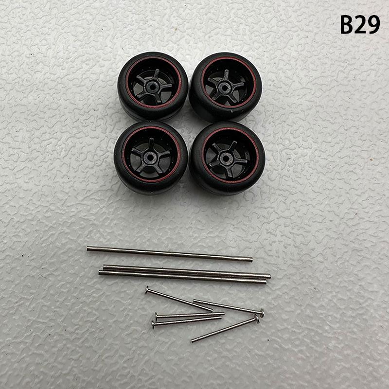 Yenilikçi Abs Temel Modifiye Parçalar Araç Oyuncak Hotwheels Tomica Mini Gt İçin 1 Set 1/64 Model Araba Lastikleri Kauçuk Lastikli