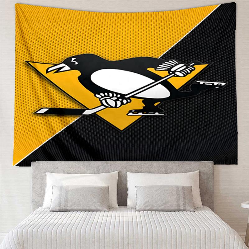 Pittsburgh Penguins Hockey Team Tapestry, Unique Design Tapestry, Wall Decor for Bedroom,Livingroom, Playroom,Heartwarming Fan Holiday Gifts
