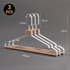 3Pcs Retro Metal Wood Hanger Wardrobe Wide Shoulder Non-slip Clothes Hangers Household Coat Pants Suits Drying Rack Organizer
