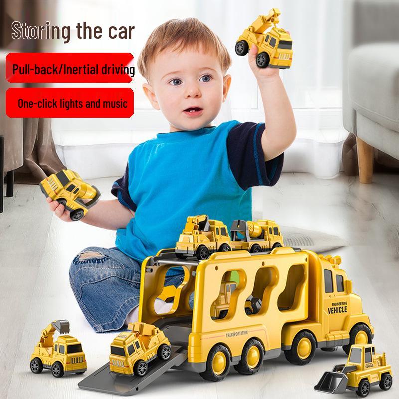 Cross-border Engineering Vehicle: Musical Inertial Fire Truck Toy for Kids