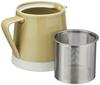 Hasami ware [essence] Teapot and Stainless Steel Strainer Set, 500ml, Yellow, Solid Porcelain Glaze, Stylish Teapot, Made in Japan, Porcelain,